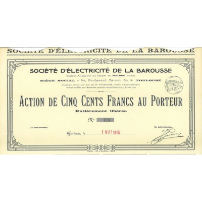 Sté d'Electricité de la Barousse (Act)