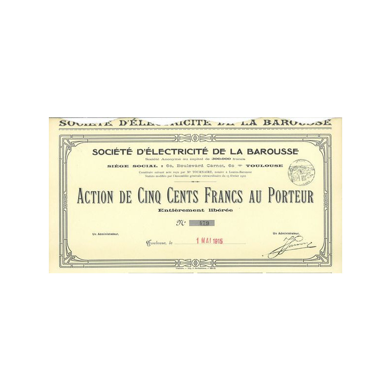 Sté d'Electricité de la Barousse (Act)