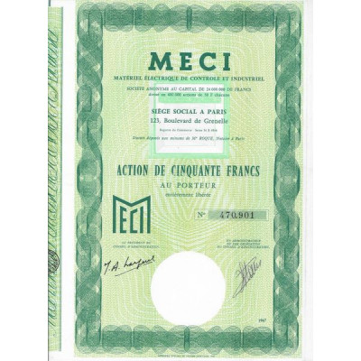 MECI Matériel Electrique de Contrôle et Industriel (Act 50 F)