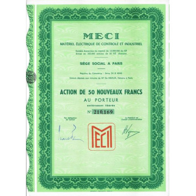 MECI Matériel Electrique de Contrôle et Industriel (Act 50 NF) (modèle 1)