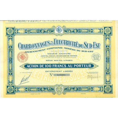 Charbonnages & Electricité du Sud-Est (Anc Cie Minière du Sud-Est)