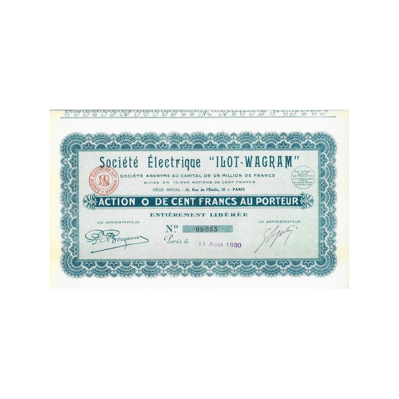 Sté Electrique "Ilot-Wagram" (Act O)