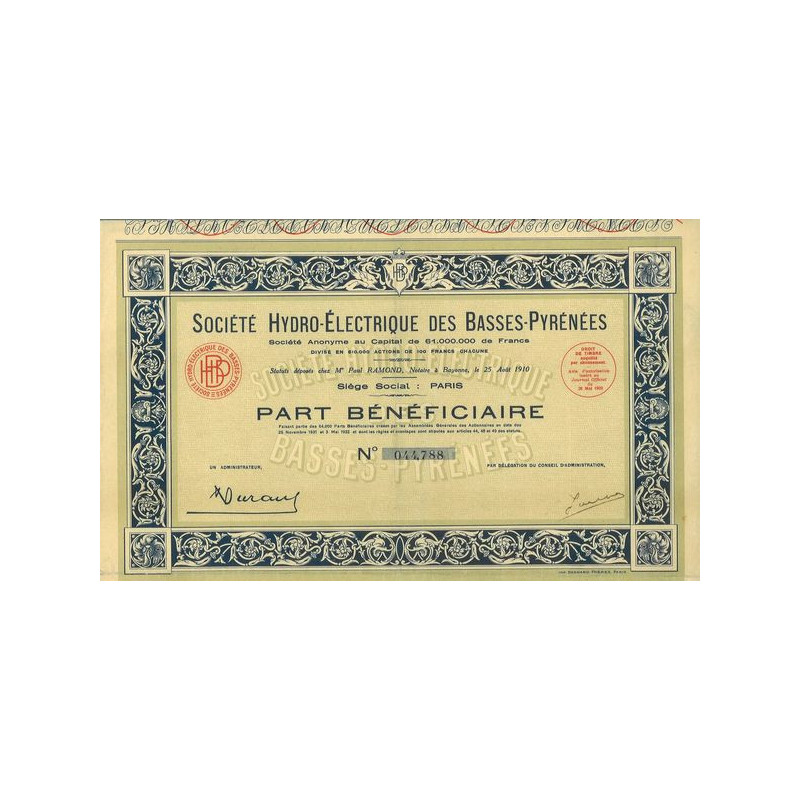 Sté Hydro-Electrique des Basses-Pyrénées