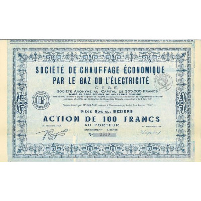 Sté de Chauffage Economique par le Gaz ou l'Electricité C.E.G.E.