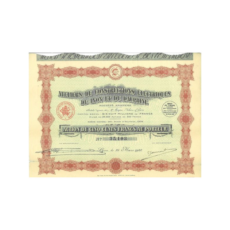Ateliers de Constructions Electriques de Lyon et du Dauphiné (Act 500 F)