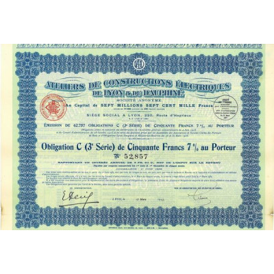 Ateliers de Constructions Electriques de Lyon et du Dauphiné (Obl C 3ème série)
