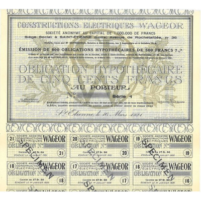 Constructions Electriques Wageor (specimen)