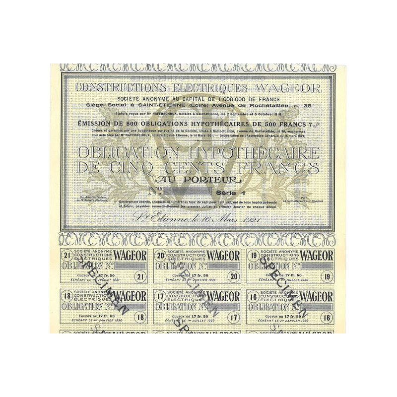 Constructions Electriques Wageor (specimen)