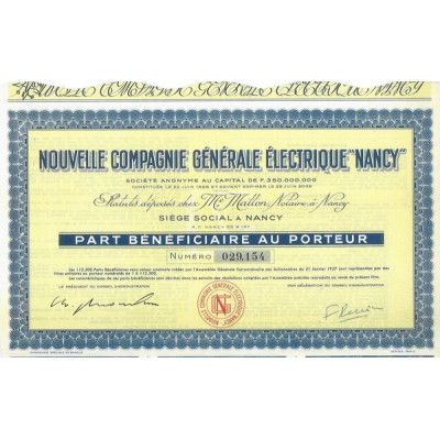 Nlle Compagnie Générale Electrique "Nancy"