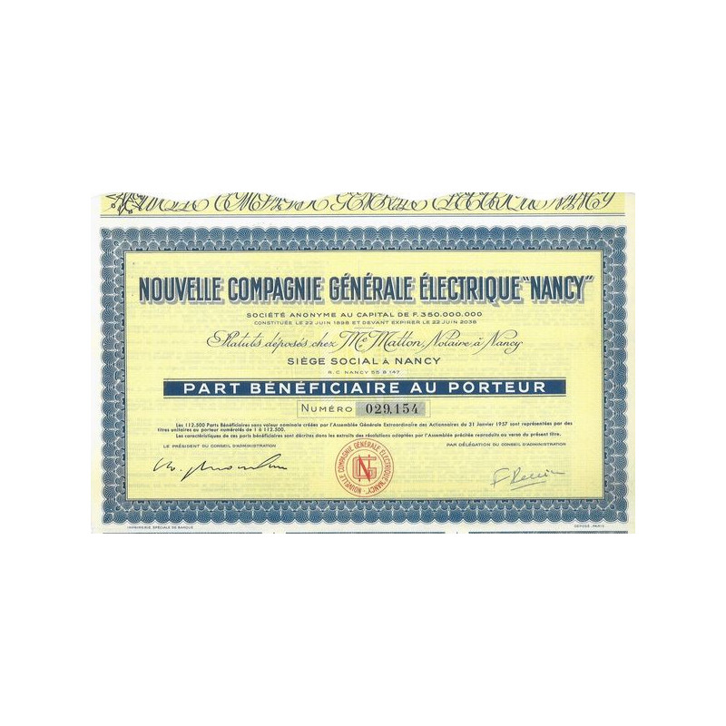 Nlle Compagnie Générale Electrique "Nancy"