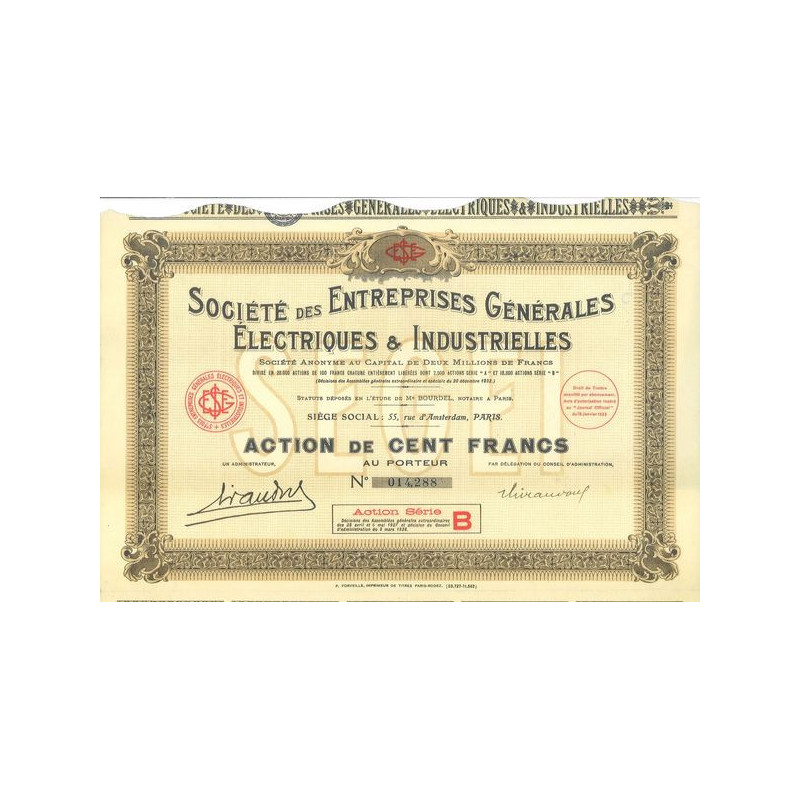 Sté des Entreprises Générales Electriques & Industrielles