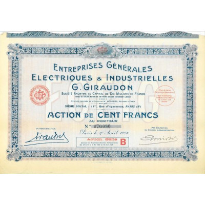 Entreprises Générales Electriques & Industrielles G. Giraudon (Act)