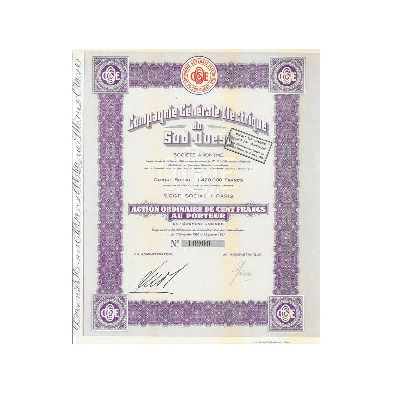 Cie Générale Electrique du Sud-Ouest