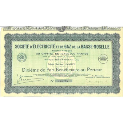 Sté d'Electricité et de Gaz de la Basse-Moselle