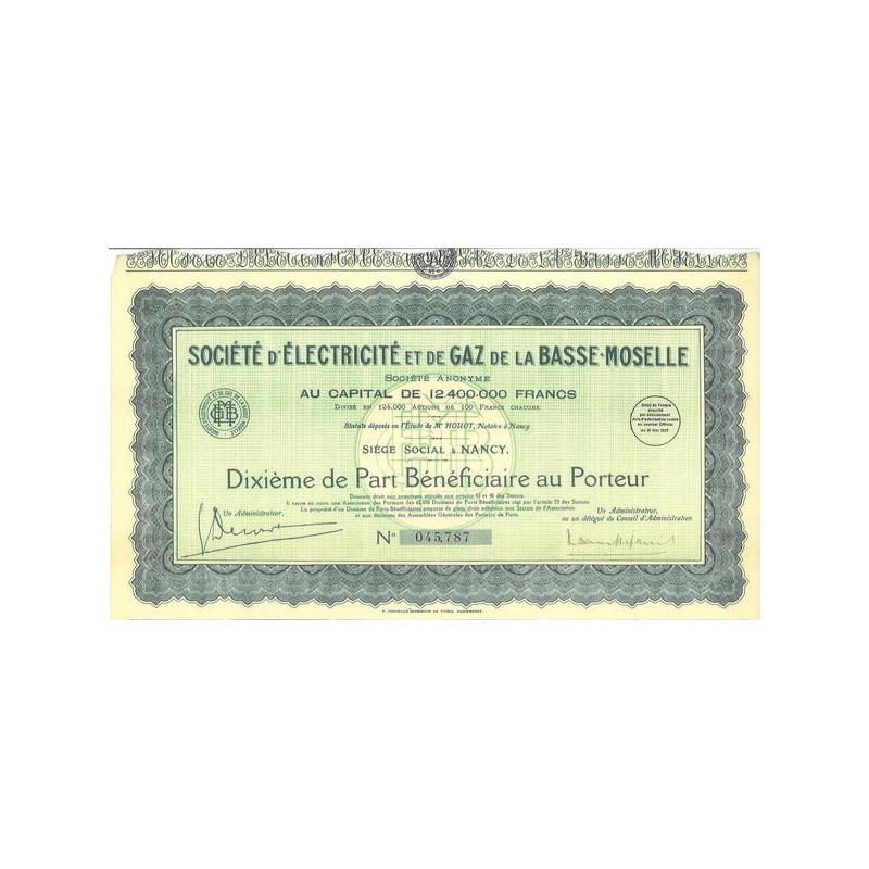 Sté d'Electricité et de Gaz de la Basse-Moselle