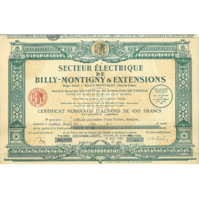 Secteur Electrique de Billy-Montigny & Extensions