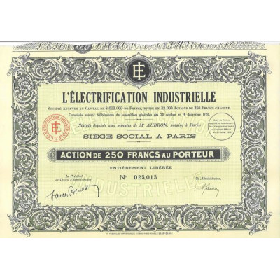 L'Electrification Industrielle (Act 250 F)