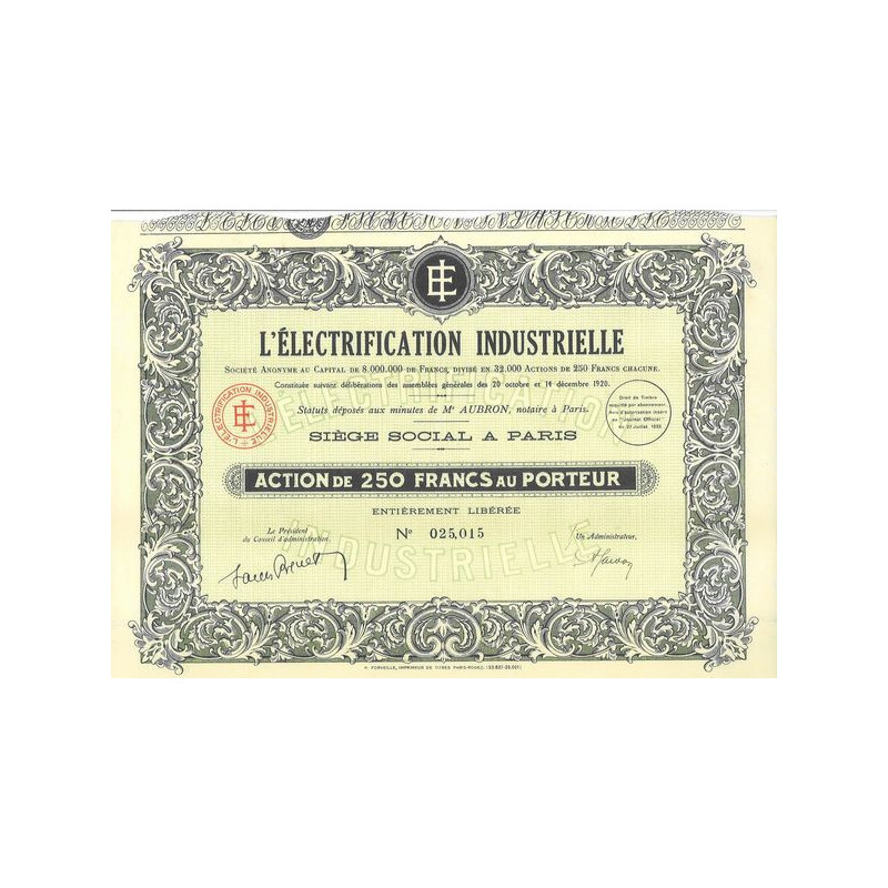 L'Electrification Industrielle (Act 250 F)