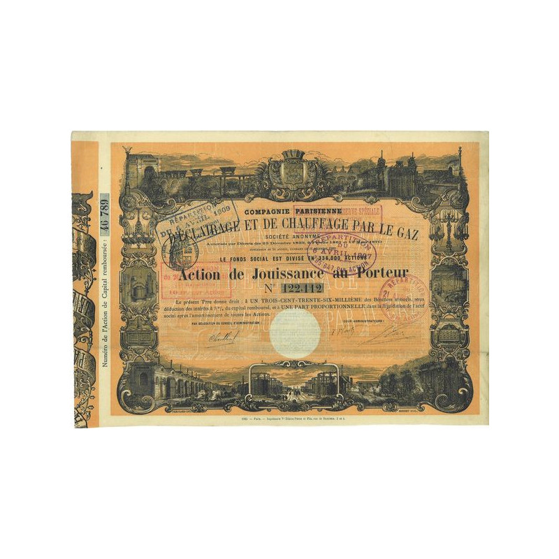 Cie Parisienne d'Eclairage et de Chauffage par le Gaz (Act Jouissance)