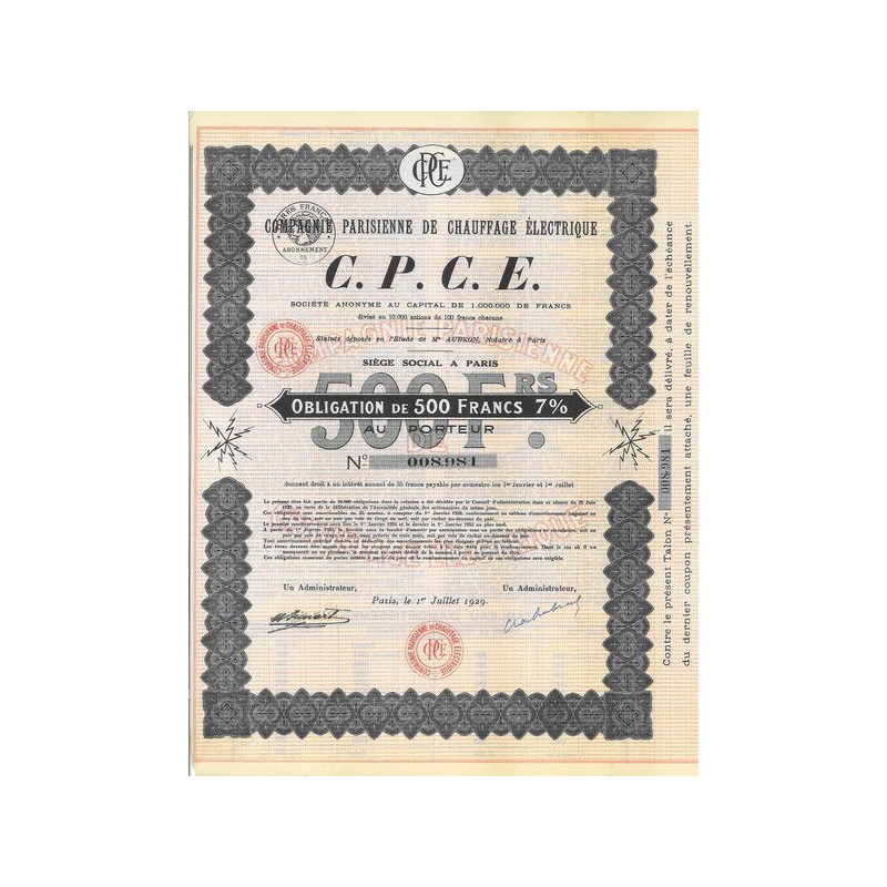 Cie Parisienne de Chauffage Electrique C.P.C.E.