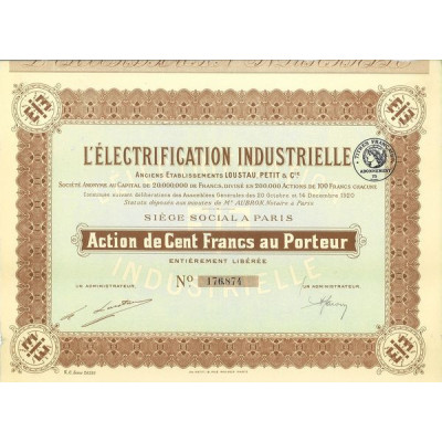L'Electrification Industrielle - Anc Ets Loustau Petit & Cie