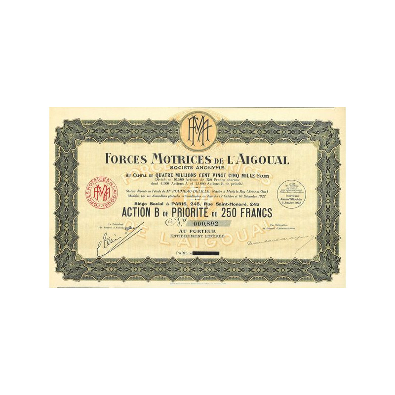 Forces Motrices de l'Aigoual (Act B Prior 250 F)