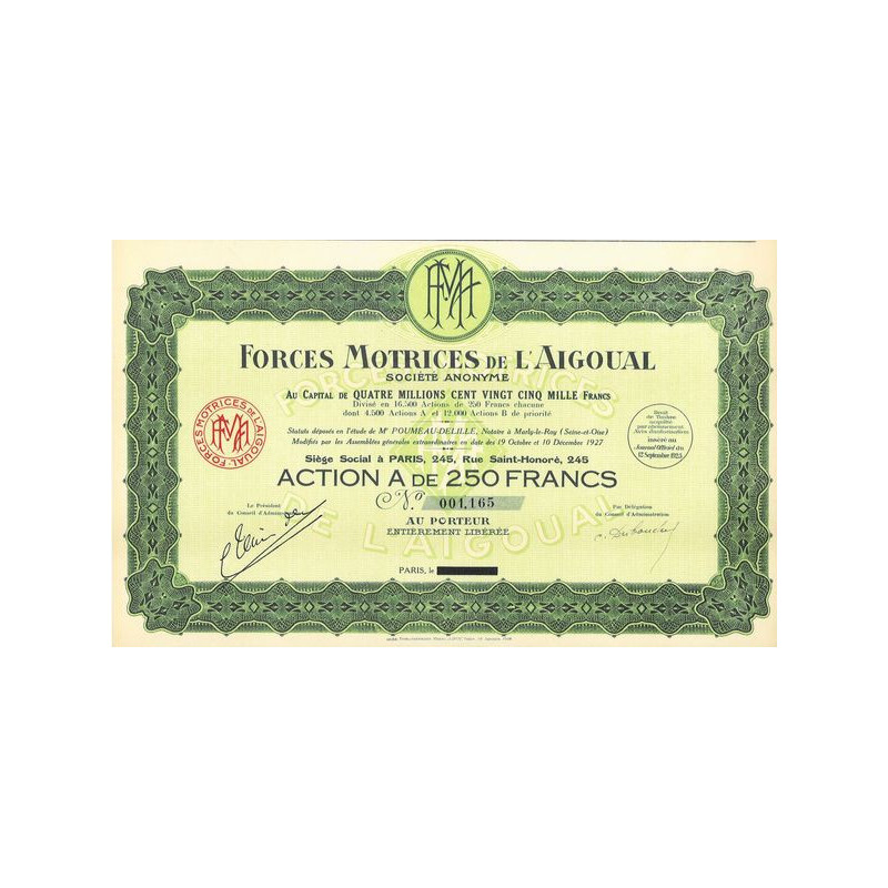 Forces Motrices de l'Aigoual (Act A 250 F)
