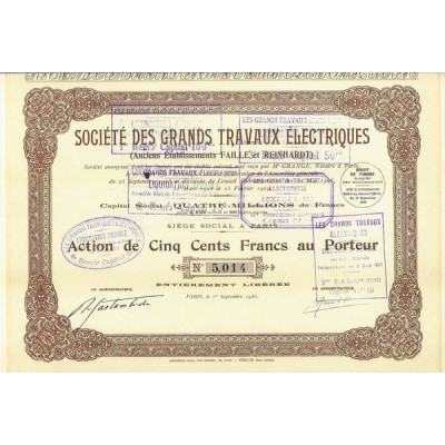 Sté des Grands Travaux Electriques (Anc Ets Faille et Reinhardt)
