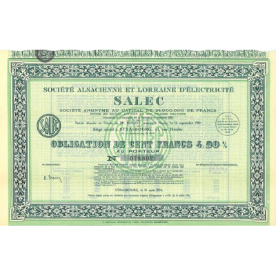 Sté Alsacienne et Lorraine d'Electricité SALEC