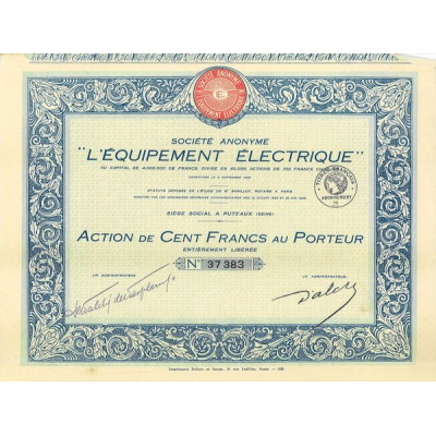 S.A. "L'Equipement Electrique" (Act)
