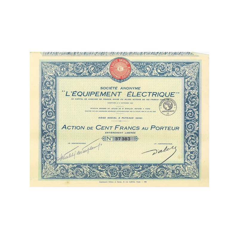 S.A. "L'Equipement Electrique" (Act)