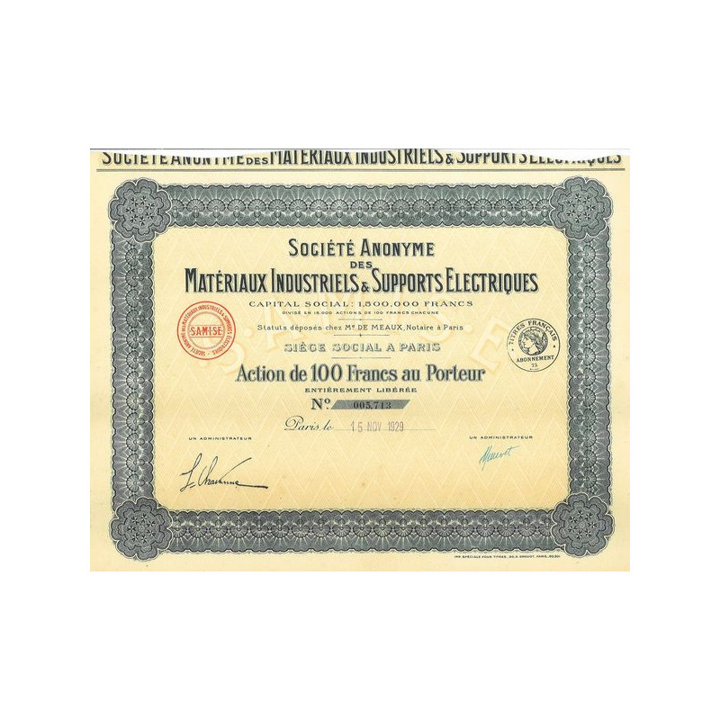 S.A. des Matériaux Industriels & Supports Electriques