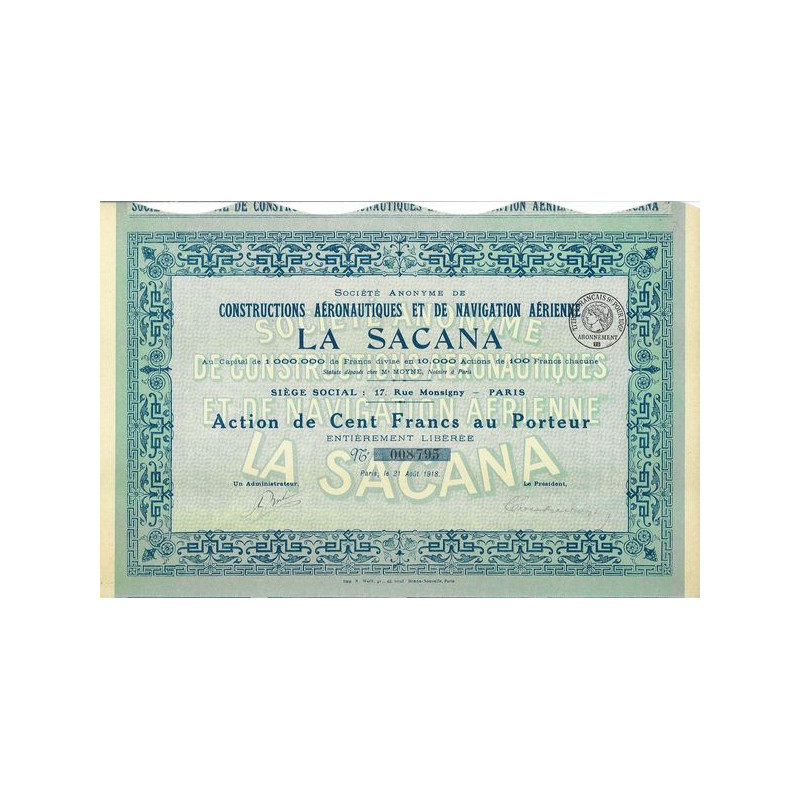 S.A. de Constructions Aéronautiques et de Navigation Aérienne La Sacana