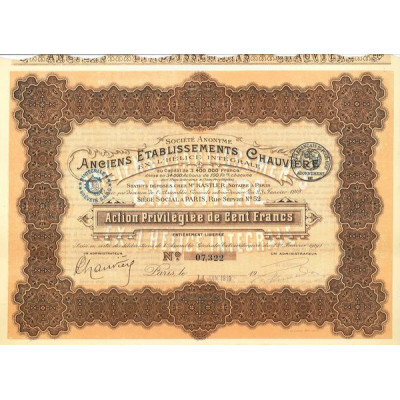 S.A. Anc Ets Chauvière - Ex - L'Hélice Intégrale