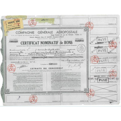 Cie Gale Aéropostale (Certif)