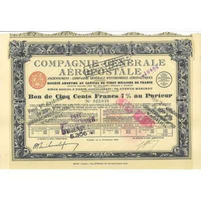 Cie Gale Aéropostale (Bon 500 F 7 %)