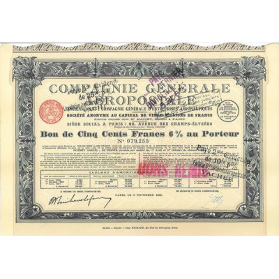 Cie Gale Aéropostale (Bon 500 F 6 %)