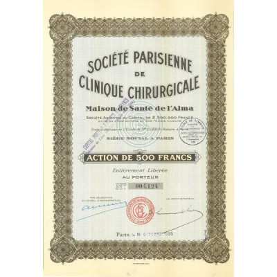 Sté Parisienne de Clinique Chirurgicale - Maison de Santé de l'Alma