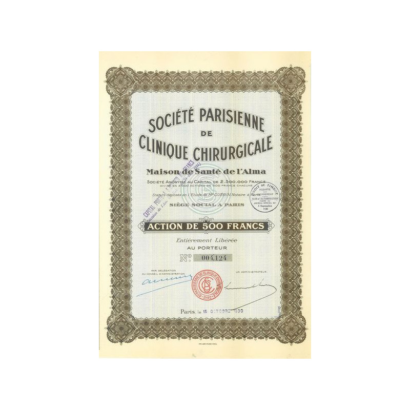Sté Parisienne de Clinique Chirurgicale - Maison de Santé de l'Alma