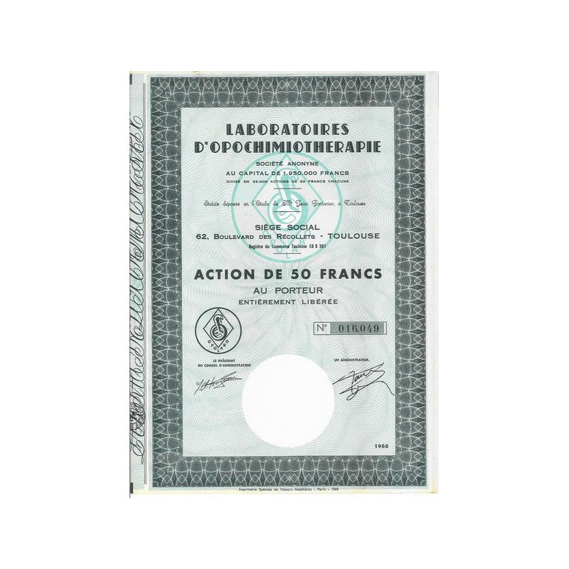 Laboratoires d'Opochimiothérapie (Act 50 F)