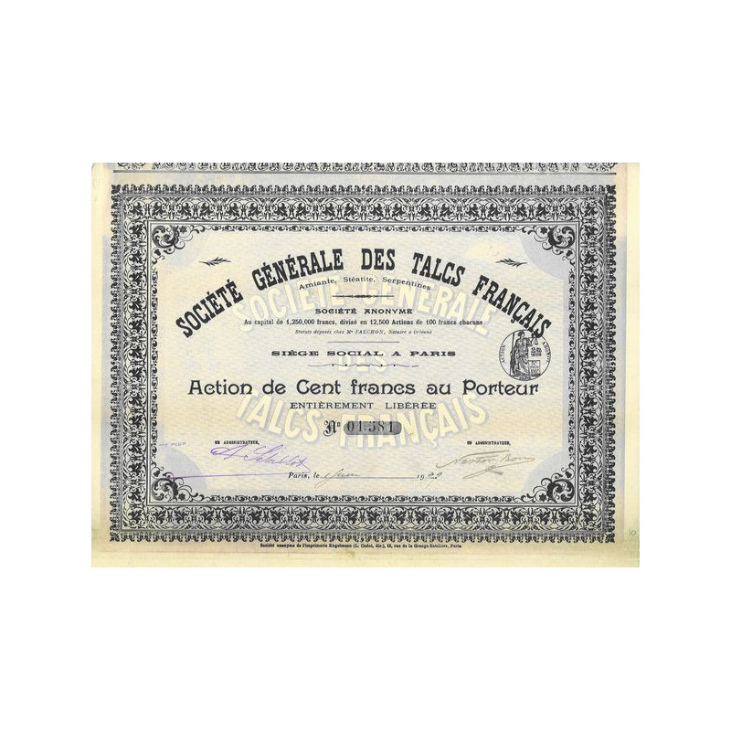 Sté Gale des Talcs Français