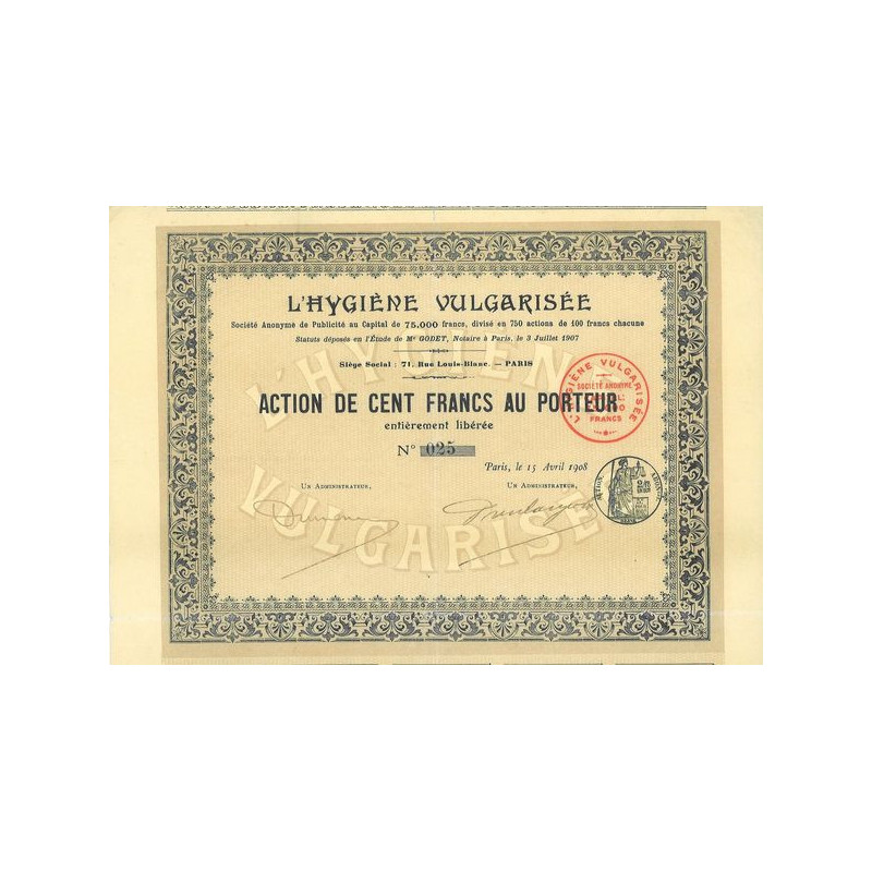 L'Hygiène Vulgarisée (Act)