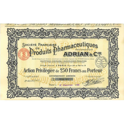 Sté Française de Produits Pharmaceutique - Anc Adrian & Cie