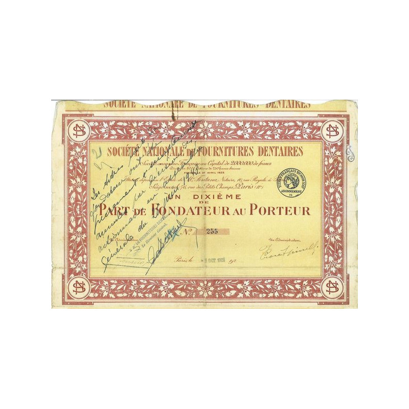 Sté Nationale de Fournitures Dentaires