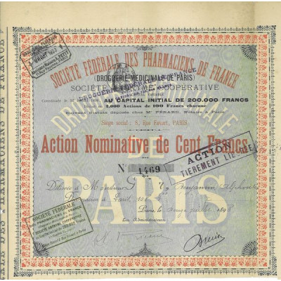 Sté Fédérale des Pharmaciens de France (Droguerie Médicinale de Paris)
