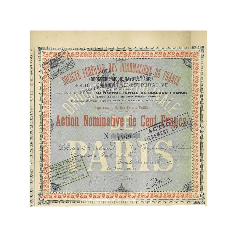 Sté Fédérale des Pharmaciens de France (Droguerie Médicinale de Paris)