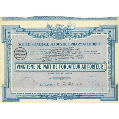 Sté Gale d'Industrie Pharmaceutique (20ème PF)