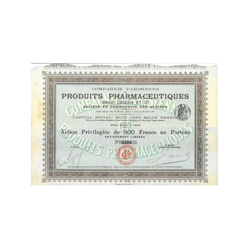 Cie Parisienne de Produits Pharmaceutiques Emile Logeais et Cie