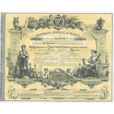 Pharmacie Centrale de France - Raison Sociale EM. Genevoix & Cie