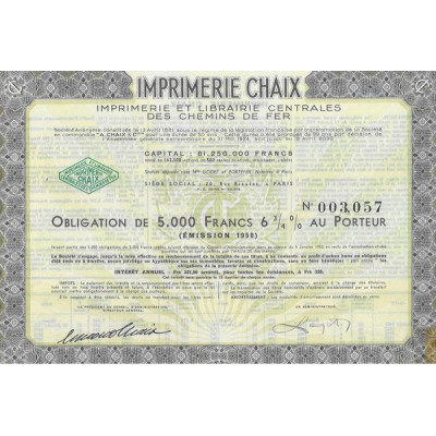 Imprimerie Chaix - Imprimerie et Librairies Centrales des Chemins de Fer